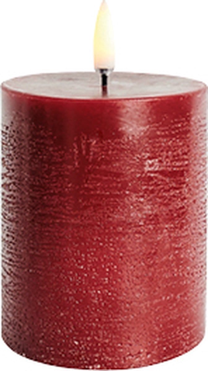 Uyuni LED Stompkaars Carmine Red – Ø5,8 x H10,1 cm – Rustiek – 3D Vlam – Timer