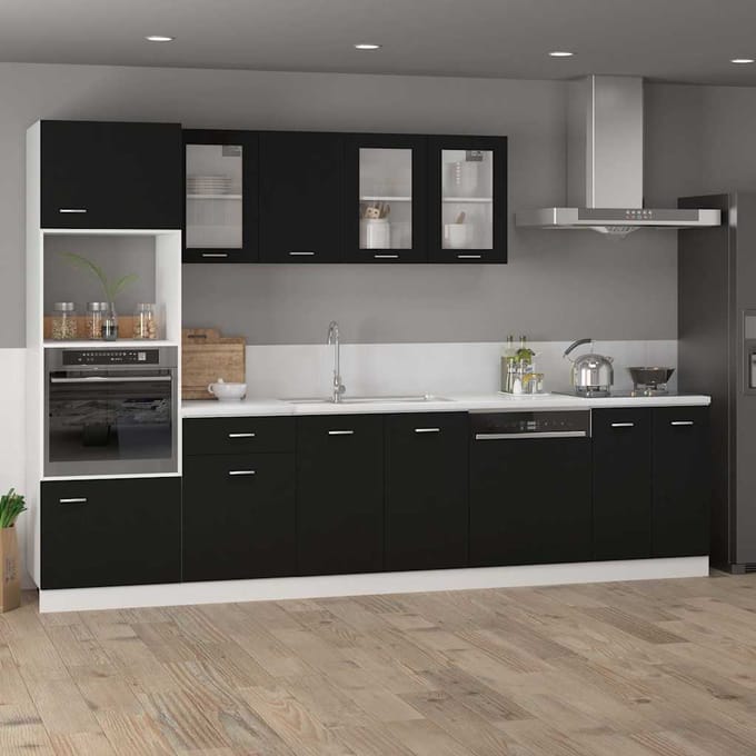 vidaXL - Bovenkast - Lyon - 80x31x60 - cm - bewerkt - hout - zwart
