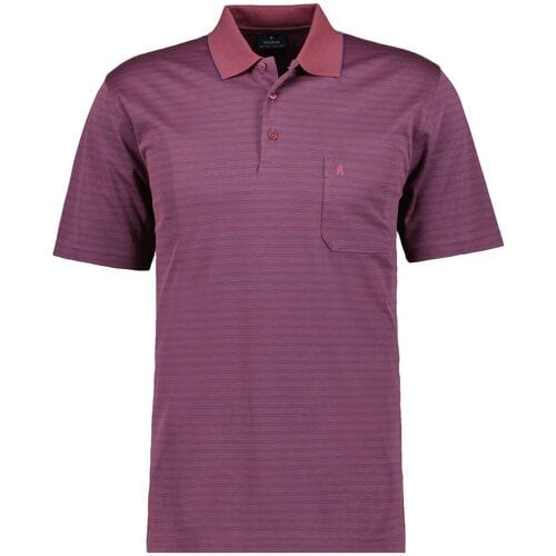 Ragman Polo Duo Fine Line Soft Knit Easy Care Berry / male