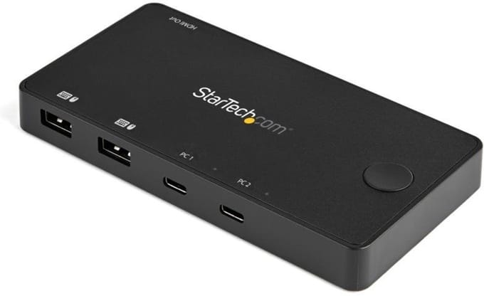 StarTech.com 2 Port USB-C KVM Schakelaar - 4K 60Hz HDMI - Compact UHD PC KVM Schakelaar w/USB Type C Cables - Bus Powered MacBook ThinkPad - KVM / audio Schakelaar - 2 ports