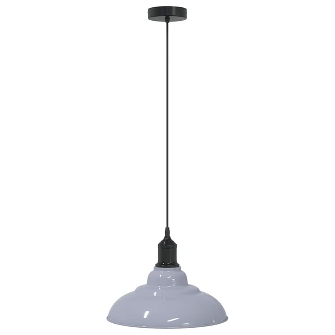 vidaXL Hanglamp in hoogte verstelbaar E27 Ø31 cm metaal glanzend grijs