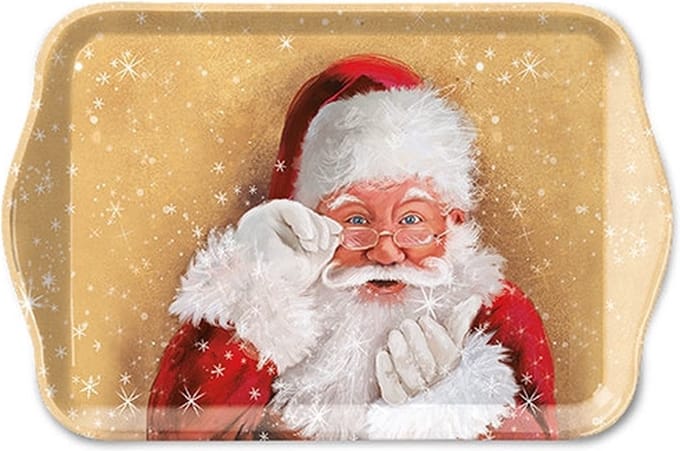 Dienblaadje Kerstman 13 x 21 cm van Ambiente