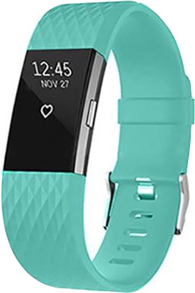 Shop4 - Geschikt voor Fitbit Charge 2 Bandje - Siliconen Mint Groen