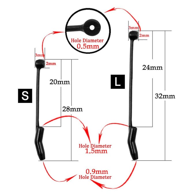 Manchons d'hameçon de pêche, 30 pièces, plate-forme D, aligneur Terminal, matériel de connexion, accessoires de pêche à la carpe S black