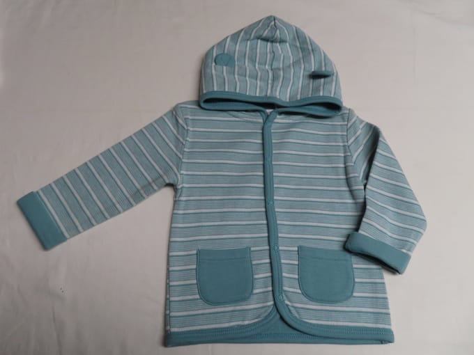 Noukie's - Gilet - Unie - Gestreept - Groen / wit - 9 maand 74