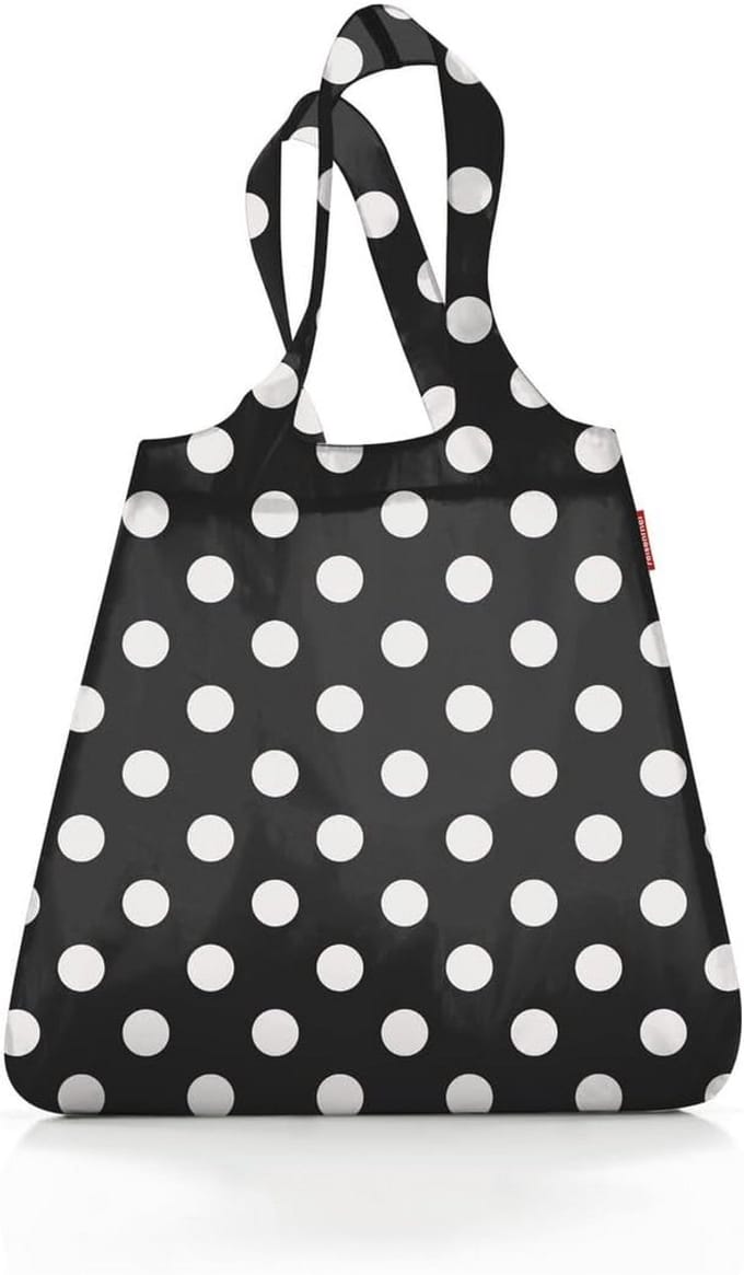 Mini Maxi Shopper - Opvouwbare Compacte Rugzak - Waterafstotend in Witte Stippen