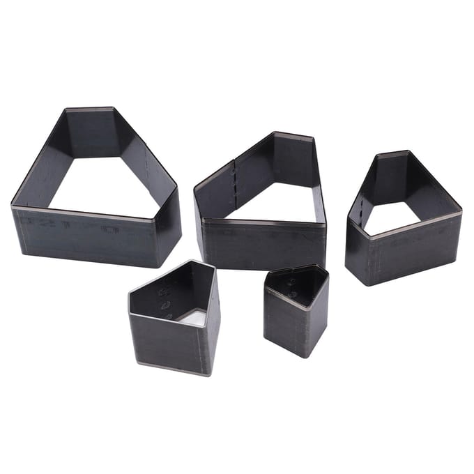 5 Stuks Leer Stansmes Holle Ponsvorm Verschillende Maten Diamantvormig DIY Leer Snijden black