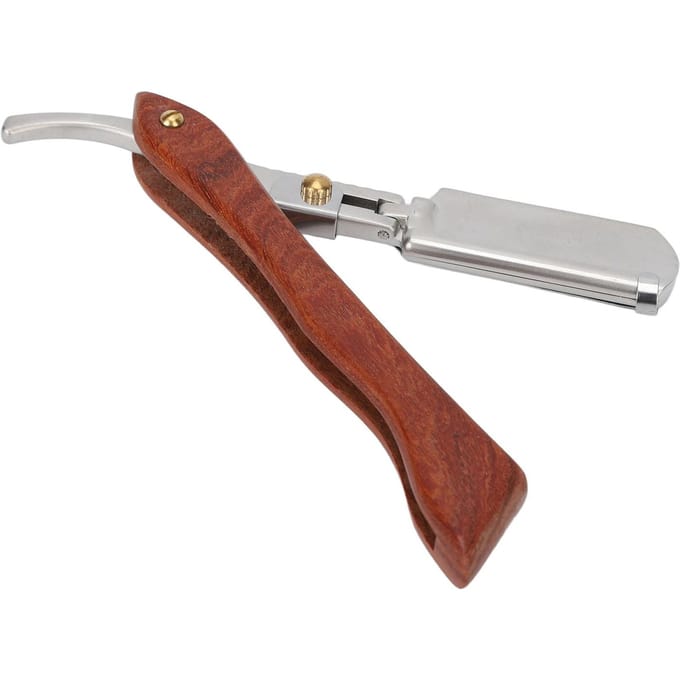 Scheermes PU Lederen Etui Lichtgewicht Draagbaar Palissander Baard Kapsel Handmatig Scheermes voor Mannen gray