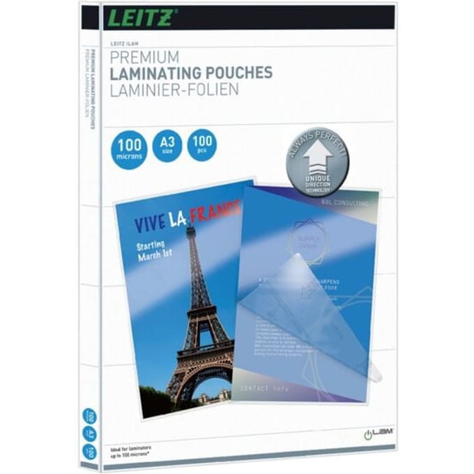 Leitz Lamineerfolie DIN A3 100 micron glanzend 100 stuk(s)