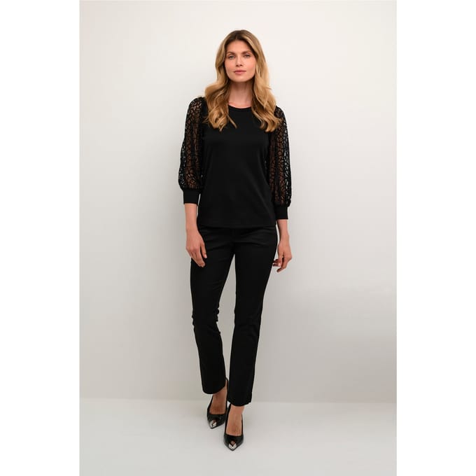 T-shirt met lange mouwen Regular fit black