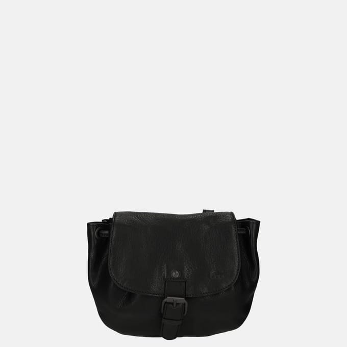 Bear Design Bouline Leren Schoudertasje - Zwart