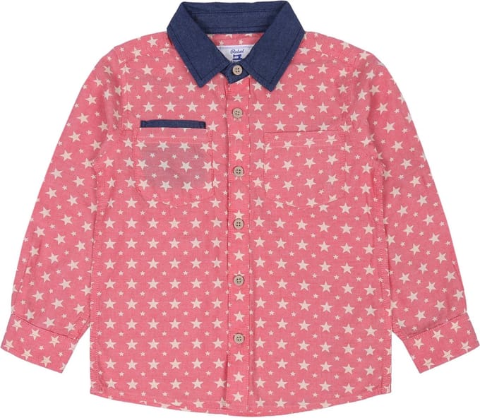 Koraal poloshirt met lange mouwen / 6-7 jaar 122 cm
