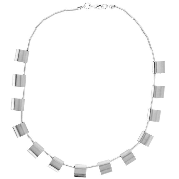 Behave - Zilverkleurige ketting met matte elementen - Minimalistische look
