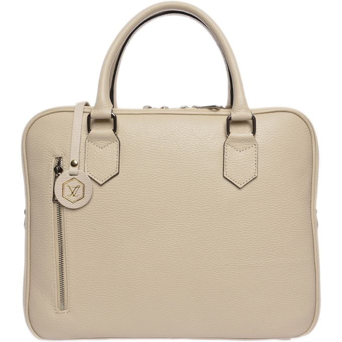 Luisa Vannini Beige Rundleer Tas