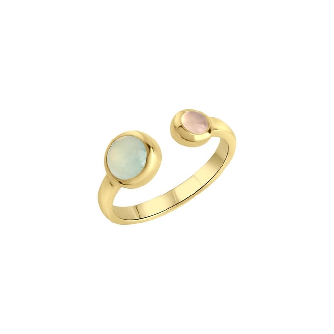 Jamelli Damen-Damenring 925er Silber 2 Chalcedon 54 Geelgoud 32018886