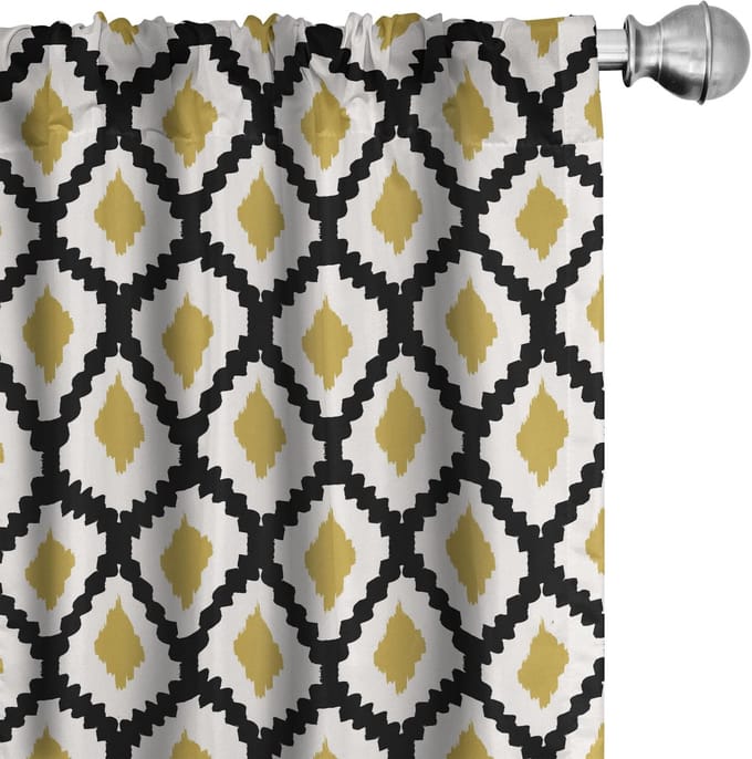 ABAKUHAUS Voorhangen – Geometrisch Damast – 2x75x175 cm – Microvezel