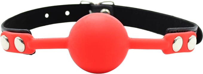 Smart Moves - Comfortabele Siliconen Ball Gag - Zwart/Rood