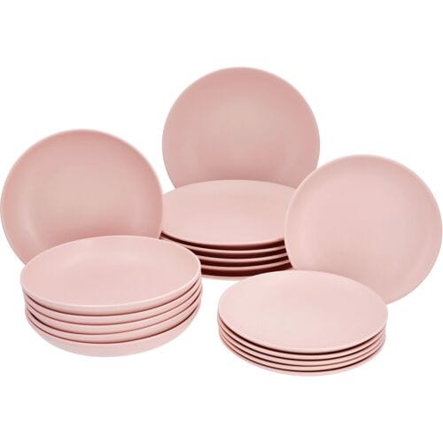 SILVERCREST Porseleinen serviesset, 18-delig, pastelroze