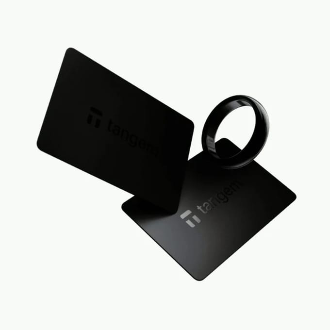 Tangem – Crypto Ring (Ringmaat US 10) + 2 NFC Kaarten – Hardware Wallet Set – Cold Storage voor Bitcoin, Ethereum & meer