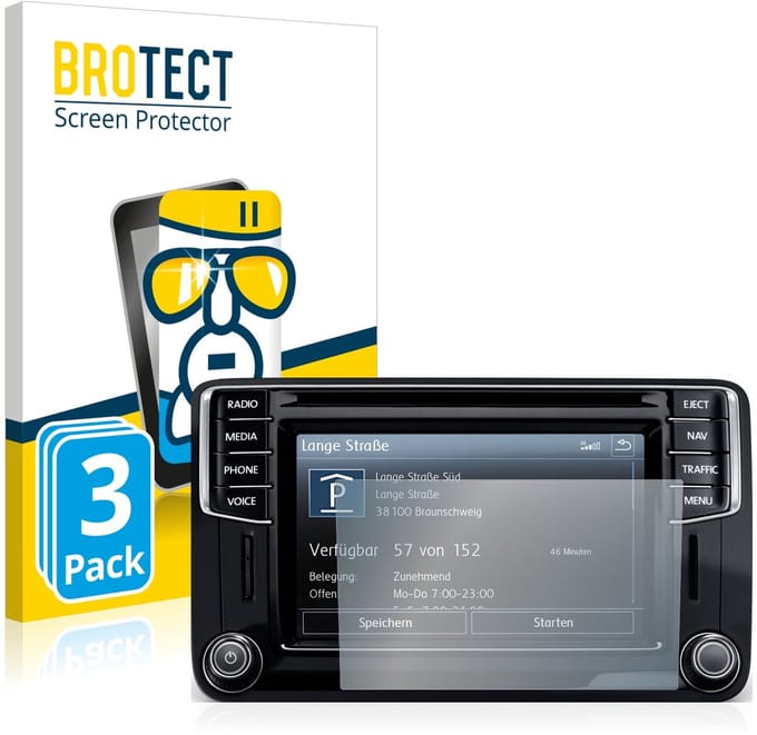 Screenprotector 3 Stuks voor Volkswagen Caddy 2015 Discover Media 6.5" 2015 Beschermglas transparant