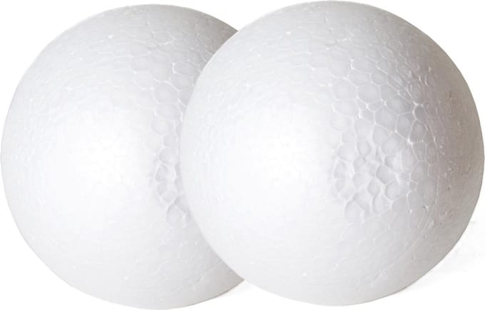 Gerimport Piepschuim ballen/bollen - 2x - D10 cm - wit - DIY hobby/decoratie bal