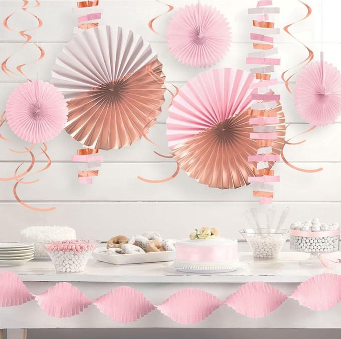 Amscan - Rosé Gold - Decoratie Kit (14 stuks)