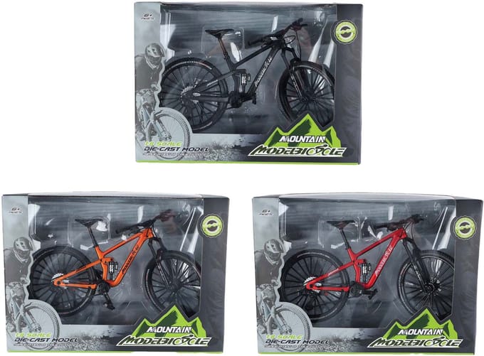 Mountainbike speelgoedfiets die-cast multicolor 20,5cm fiets speelgoed.