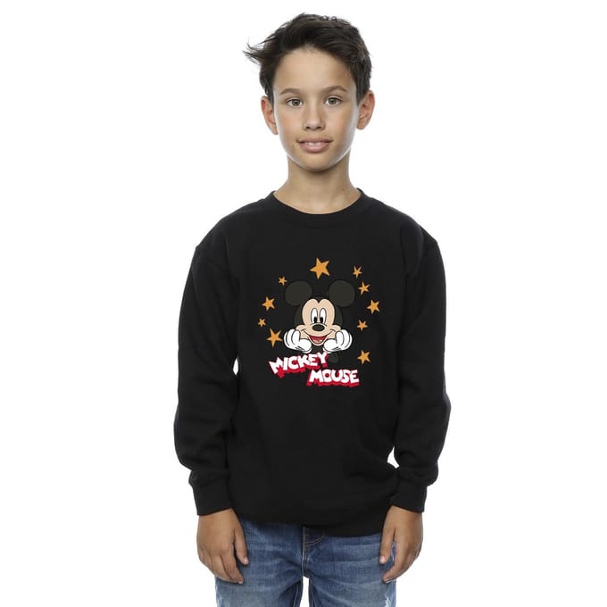 Disney Jongens Mickey Mouse Sterren Sweatshirt (Zwart)
