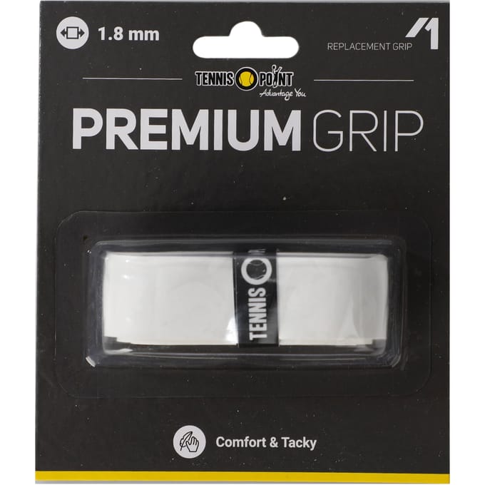 Tennis-Point Premium Grip Verpakking 1 Stuk-Wit
