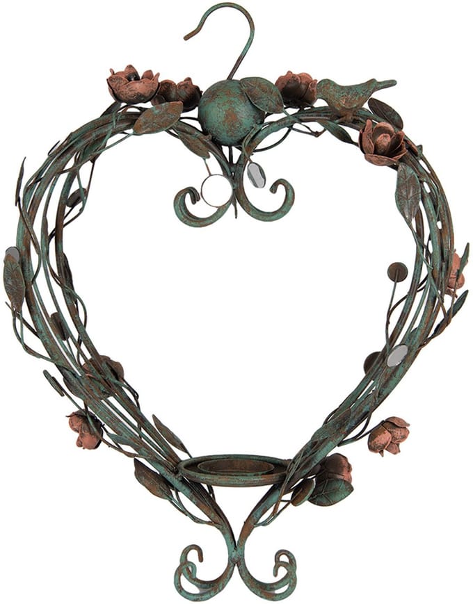 Clayre & Eef Kandelaar 43x22x60 cm Groen Metaal