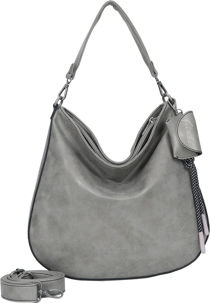 Fritzi aus Preußen Schoudertas Bitzi07 Jive Hobo Bag Metallic Shell Taupe