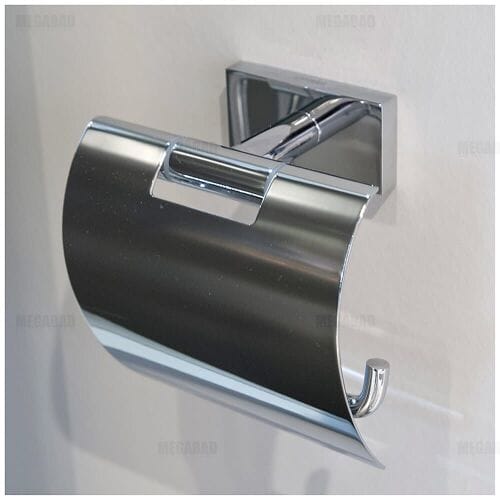 Duravit Karree closetrolhouder met klep chroom