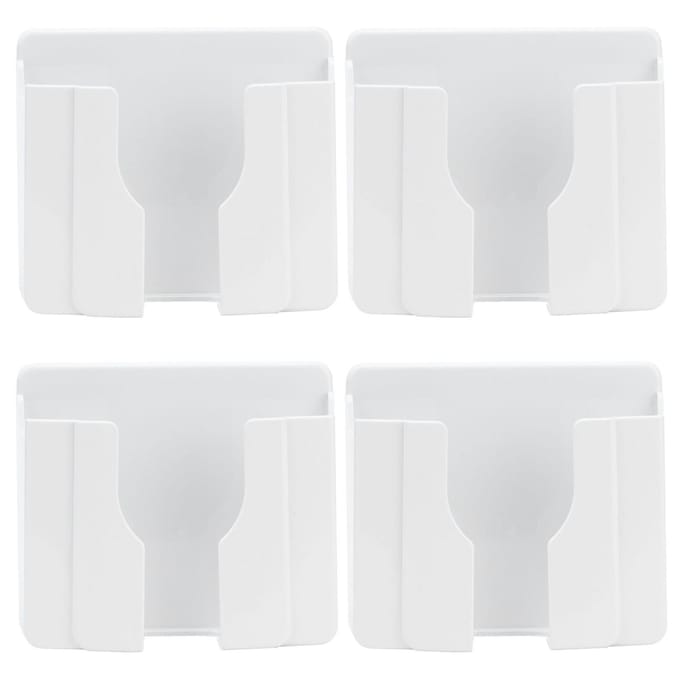 4 pièces Étagère de rangement murale Sans poinçon Mur Télécommande Téléphone portable Base de chargement white