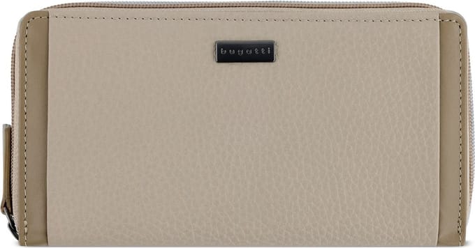 Bugatti Sina Portemonnee RFID-bescherming Leer 19 cm - Dames - Horizontaal - beige