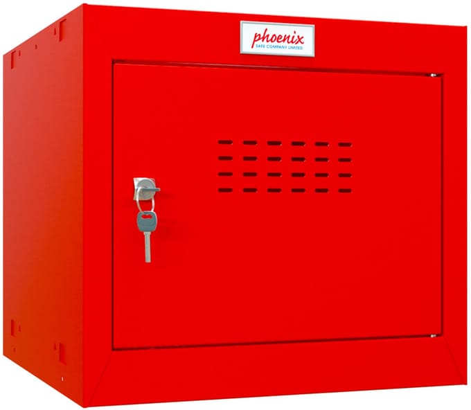 phoenix afsluitbaar kubus-kastje CL0344, sleutelslot, rood