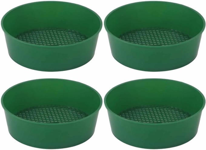 Tuinzeef Plastic - Bodemzeef Steen - Grond Bewerken - Uniform Gaas - 4 Pack 6 Inch - Grijs
