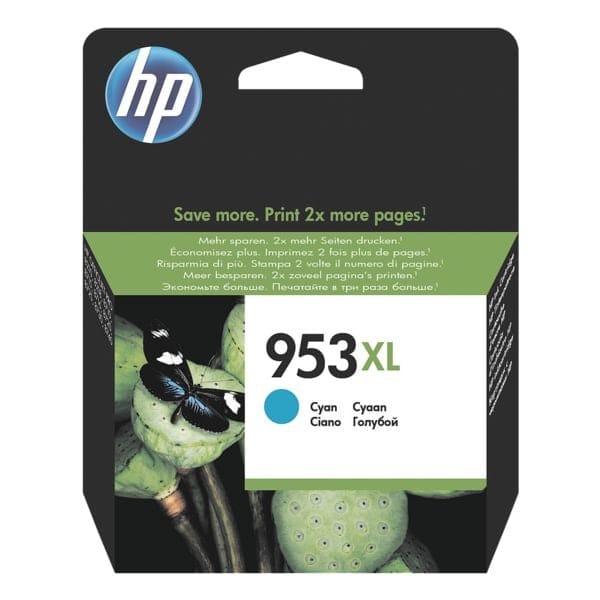 HP F6U16AE nr. 953XL inktcartridge cyaan hoge capaciteit (origineel)
