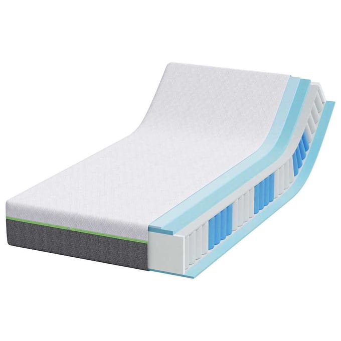 vidaXL - Matras - Wit - en - Grijs - 90 - x - 190 - cm - Jacquard - stof