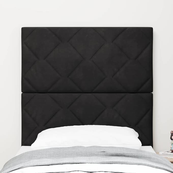 vidaXL - LED - Hoofdbord - Zwart - 80 - cm - Fluweel