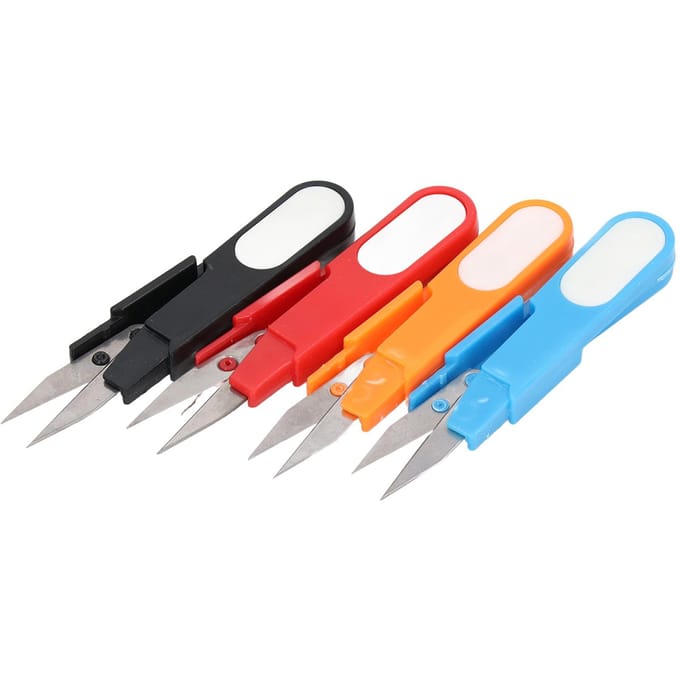 4 STUKS Draadknippers U-vorm DIY Handwerk Mini Kleine Knippers Roestvrij Staal Draagbare Naaiknippers met red