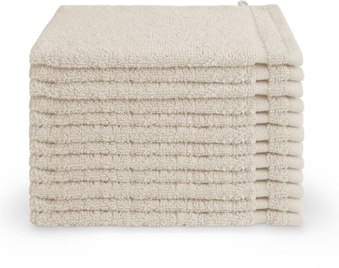 Byrklund washandjes 12 stuks - Hotelkwaliteit - 16x21 - Beige