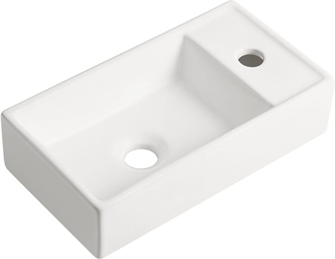 Fontein Ora 41x22x10cm mat wit inclusief afvoerplug rechts