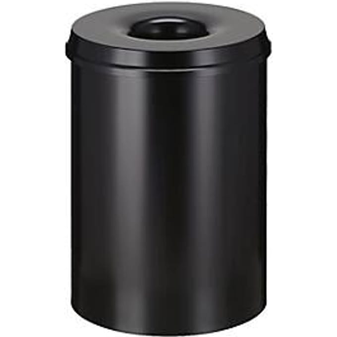 Afvalverzamelaar 50 l, zelfblussend, romp aluminiumkleur/deksel zwart