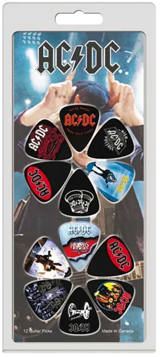 AC/DC - Album Covers 12Pack Plectrum - Zwart/Multicolours