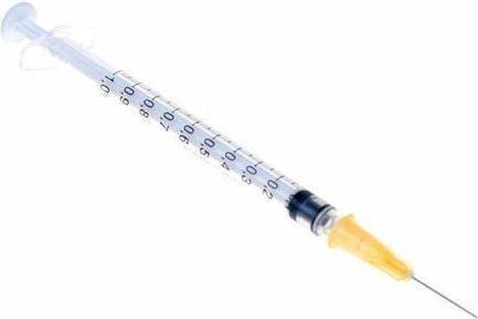 10 Insulinespuit Spuit-naald 1 ml – 25G x 5/8 Spuit 1 ml 25