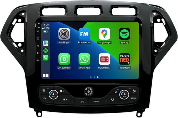 Carplay autoradio voor Ford Mondeo | 2007 t/m 2014 | Android 13 | Draadloos Apple Carplay & Android auto | 2GB + 32GB | 8-Core processor | Davilon | 2025 model | 2007 2008 2009 2010 2011 2012 2013 2014 | Bluetooth & Wifi