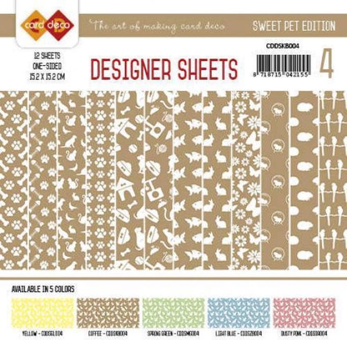 Card Deco - Designer Vellen - Sweet Pet- Koffiebruin