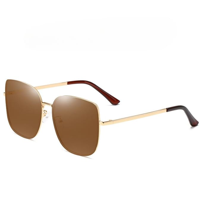 Nieuwe Dames Zonnebril met Groot Montuur met Nylon Lens Doos Bril Mode Zonnebril gray