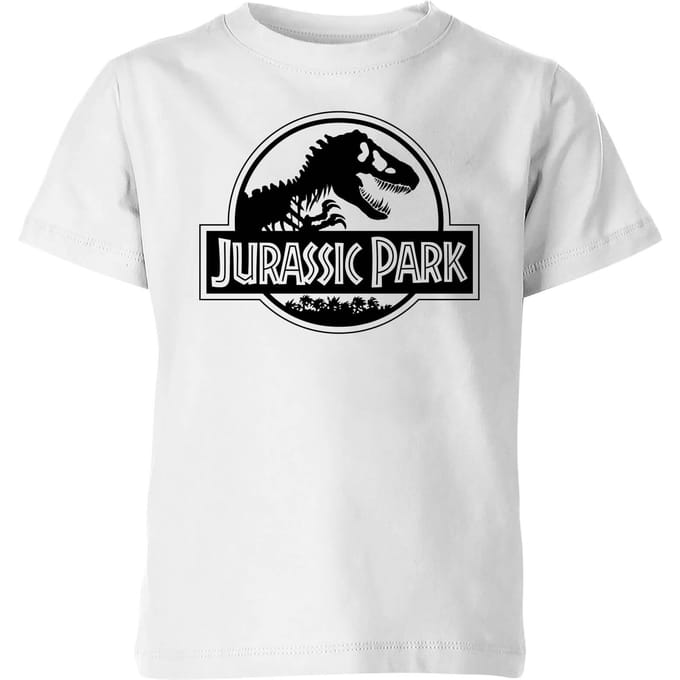 Jurassic Park Logo Kids' T-Shirt - White - 98/104 (3-4 jaar)