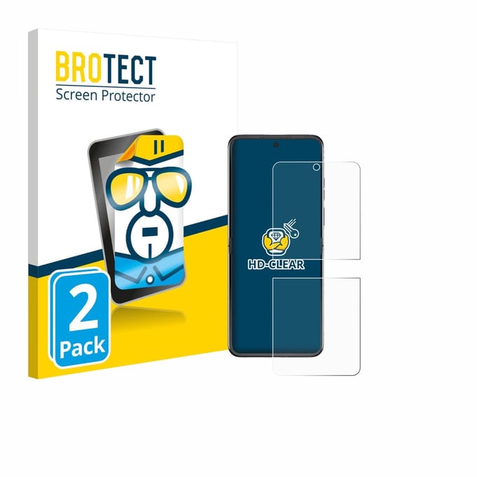 BROTECT - Screenprotector voor Motorola Razr 60 - Folie Beschermfolie transparant 2 Stuks